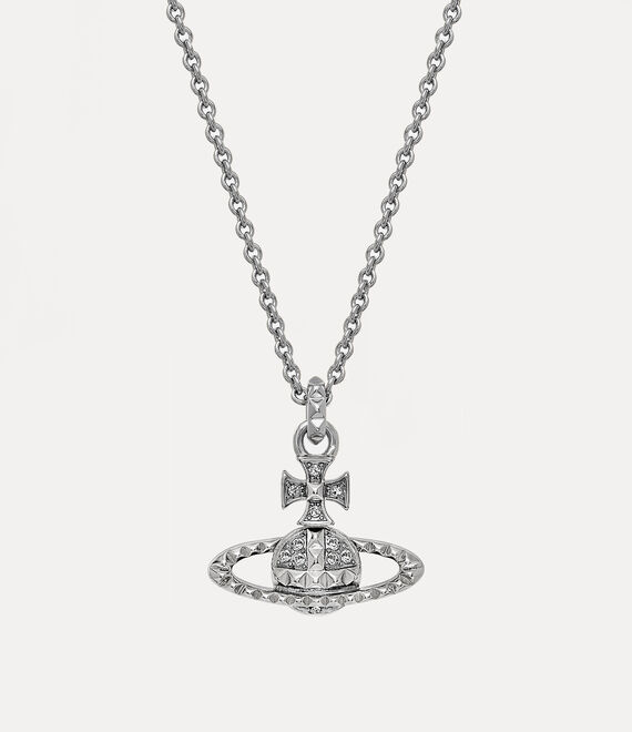 Vivienne Westwood The Mayfair Bas Relief Pendant in Rhodium Crystal